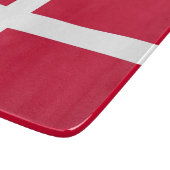 Kleines Glasspanbrett mit dänischer Flagge Schneidebrett (Ecke)