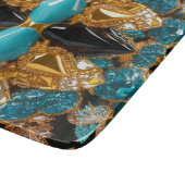 Kleines Glasspanbrett mit den Bahamas-Farben Schneidebrett (Ecke)