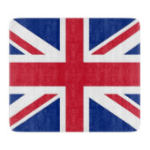 Kleines Glasspanbrett mit der Flagge des Vereinigt Schneidebrett (Vorderseite)