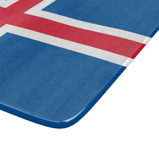 Kleines Glasspanbrett mit der Flagge Islands Schneidebrett (Ecke)