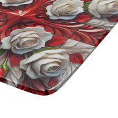 Kleines Glasspanbrett mit englischer Rose Schneidebrett (Ecke)