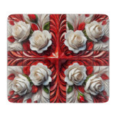 Kleines Glasspanbrett mit englischer Rose Schneidebrett (Vorderseite)
