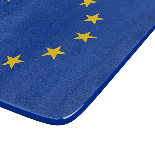 Kleines Glasspanbrett mit europäischer Flagge Schneidebrett (Ecke)
