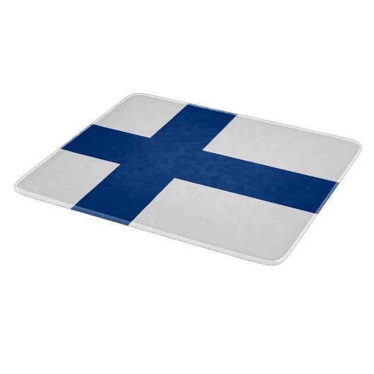Kleines Glasspanbrett mit finnischer Flagge Schneidebrett (Ecke)