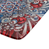 Kleines Glasspanbrett mit französischen Farben Schneidebrett (Ecke)