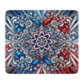 Kleines Glasspanbrett mit französischen Farben Schneidebrett (Vorderseite)