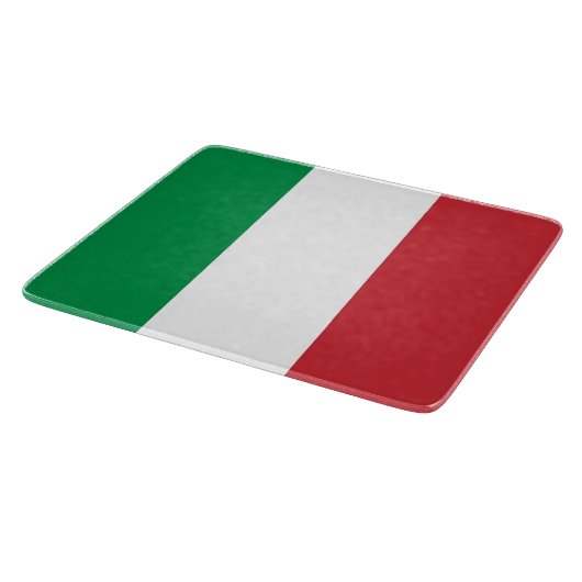 Kleines Glasspanbrett mit italienischer Flagge Schneidebrett (Ecke)