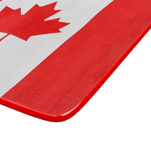 Kleines Glasspanbrett mit kanadischer Flagge Schneidebrett (Ecke)