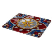 Kleines Glasspanbrett mit kolumbianischen Farben Schneidebrett (Ecke)