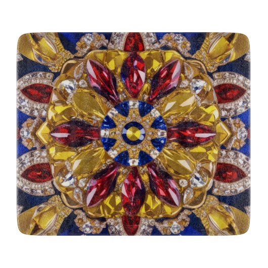 Kleines Glasspanbrett mit kolumbianischen Farben Schneidebrett (Vorderseite)