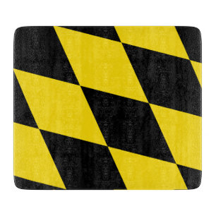 Kleines Glasspanbrett mit Münchner Flagge Schneidebrett