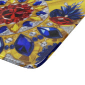 Kleines Glasspanbrett mit rumänischen Farben Schneidebrett (Ecke)