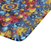 Kleines Glasspanbrett mit rumänischen Farben Schneidebrett (Ecke)