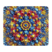 Kleines Glasspanbrett mit rumänischen Farben Schneidebrett (Vorderseite)