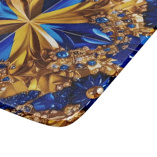 Kleines Glasspanbrett mit Schweden Farben Schneidebrett (Ecke)