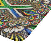 Kleines Glasspanbrett mit Südafrika-Farben Schneidebrett (Ecke)