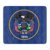 Kleines Glasspanbrett mit Utah-Flagge Schneidebrett (Vorderseite)