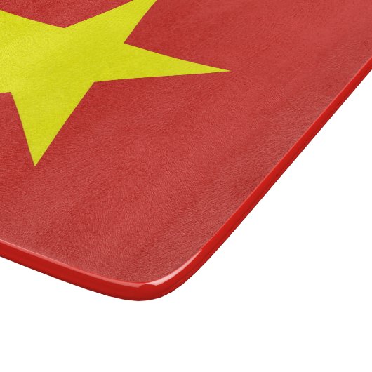 Kleines Glasspanbrett mit vietnamesischer Flagge Schneidebrett (Ecke)