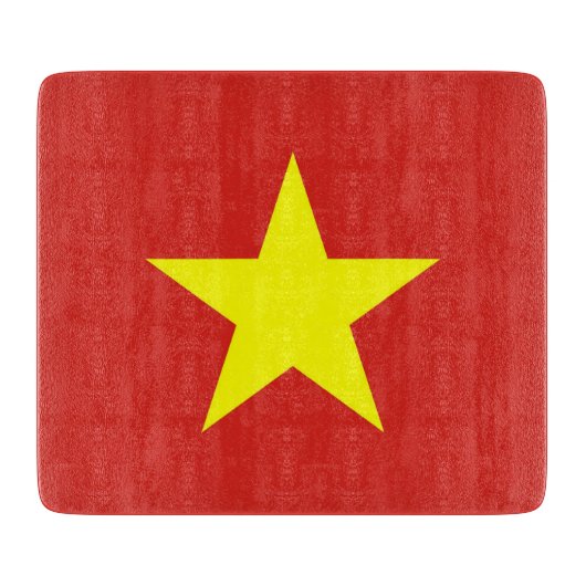 Kleines Glasspanbrett mit vietnamesischer Flagge Schneidebrett (Vorderseite)