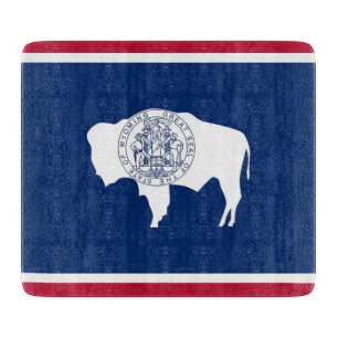 Kleines Glasspanbrett mit Wyoming-Flagge Schneidebrett