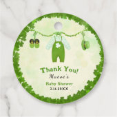 Kleines Glück 1 Kleeblatt Baby Outfit Babydusche Geschenkanhänger (Rückseite)