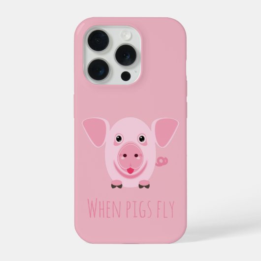 Kleines glückliches süßes rosa Schwein iPhone Hülle (Rückseite)