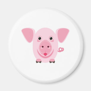 Kleines glückliches süßes rosa Schwein Magnet