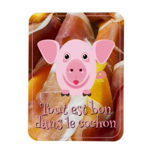 Kleines glückliches süßes rosa Schwein Magnet