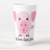 Kleines glückliches süßes rosa Schwein Milchtasse (Vorderseite)