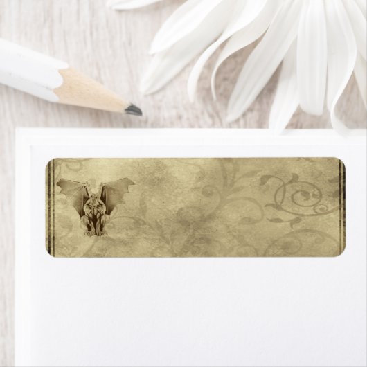 Kleines Gothic-Gargoyle-Apothekenlabel (Insitu)