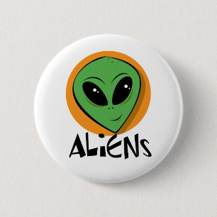 Kleines grünes alien button