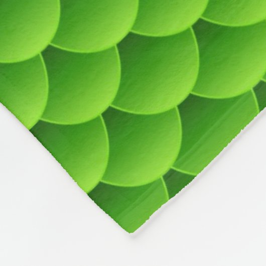 Kleines grünes Fisch-Skala-Muster Fleecedecke (Ecke)