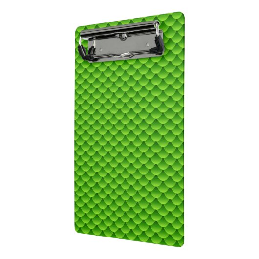 Kleines grünes Fisch-Skala-Muster Mini Klemmbrett (Gewinkelt2)