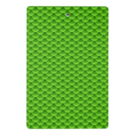Kleines grünes Fisch-Skala-Muster Mini Klemmbrett (Rückseite)