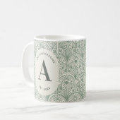 Kleines, grünes, monogrammatisches Maisloch Kaffeetasse (Vorderseite Links)