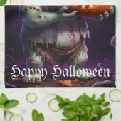 Kleines grünes Monster & Pumpkin Friend Geschirrtuch (Gefaltet)