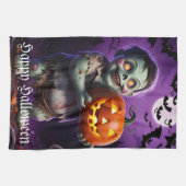 Kleines grünes Monster & Pumpkin Friend Geschirrtuch (Horizontal)