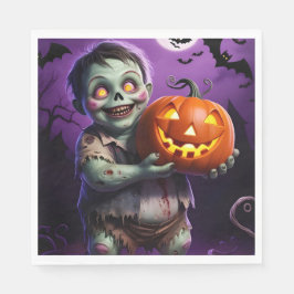 Kleines grünes Monster & Pumpkin Friend Serviette