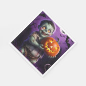 Kleines grünes Monster & Pumpkin Friend Serviette (Ecke)