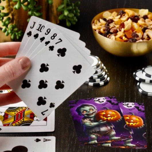 Kleines grünes Monster & Pumpkin Friend Spielkarten