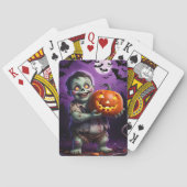 Kleines grünes Monster & Pumpkin Friend Spielkarten (Rückseite)