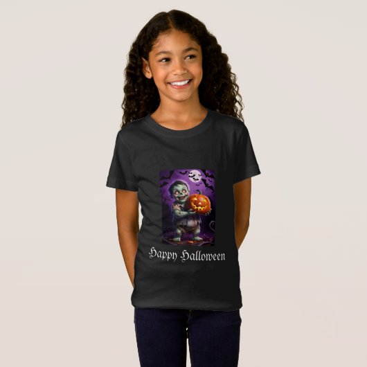 Kleines grünes Monster & Pumpkin Friend T-Shirt (Vorne ganz)