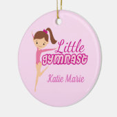 Kleines Gymnast Hübsch Pink Custom Kids Weihnachte Keramik Ornament (Links)