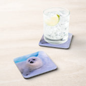 Kleines Harp Siegel in Schneeflocken überzogen Getränkeuntersetzer (Rechte Seite)