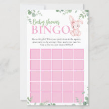 Kleines Häschen Baby Girl Bingo Baby Shower Spiel