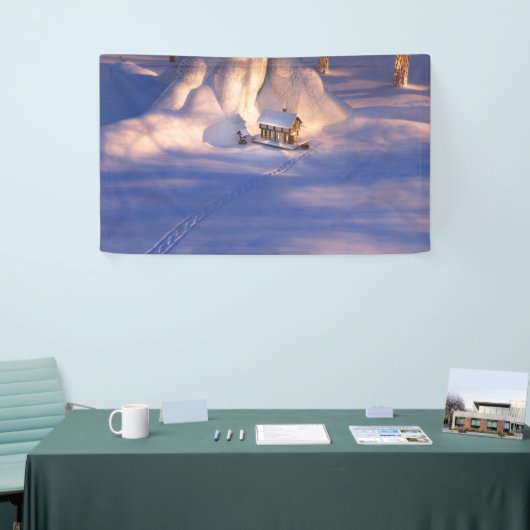Kleines Haus im Schnee-Banner Banner (Messeveranstaltung)