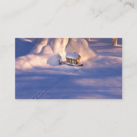 Kleines Haus im Schnee-Lesezeichen Visitenkarte (Vorderseite)