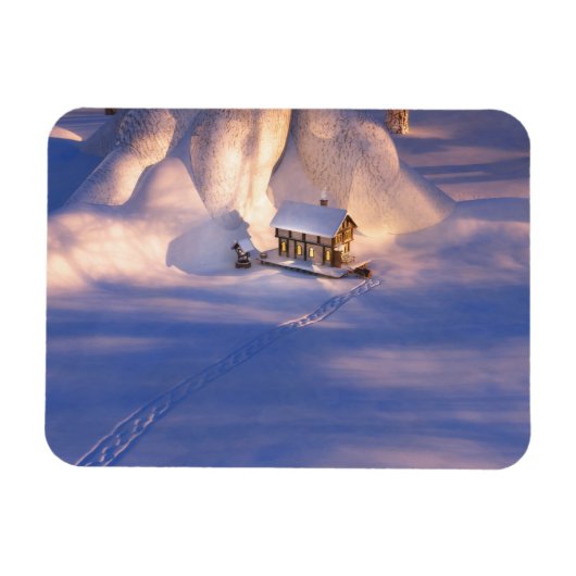 Kleines Haus im schneeflexiblen Magnet (Horizontal)