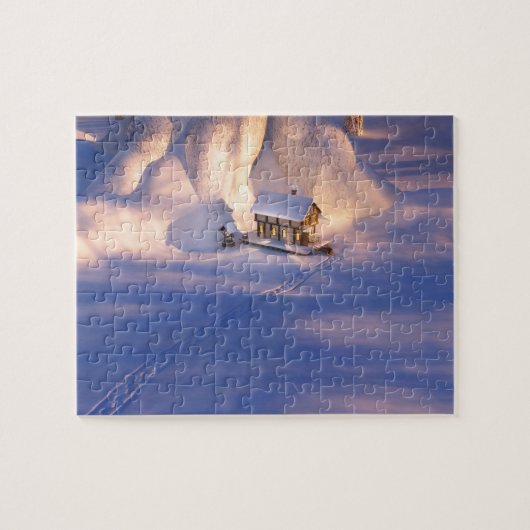 Kleines Haus im Schneepuzzle Puzzle (Horizontal)