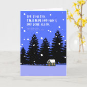 Kleines Haus in Big Woods Snowy Original Art Blue Karte (Gelbe Blume)